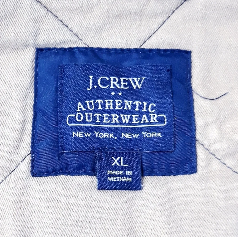 J.Crew Authentic Outewear New York Quilted Blue Jacket Lightweight Size XL